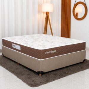 Colchão Casal Molas Ensacadas Privilege Paropas + Base Box Casal