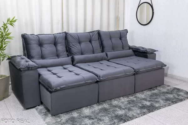 Sofá Retrátil Reclinável 2,70m – Modelo Manu