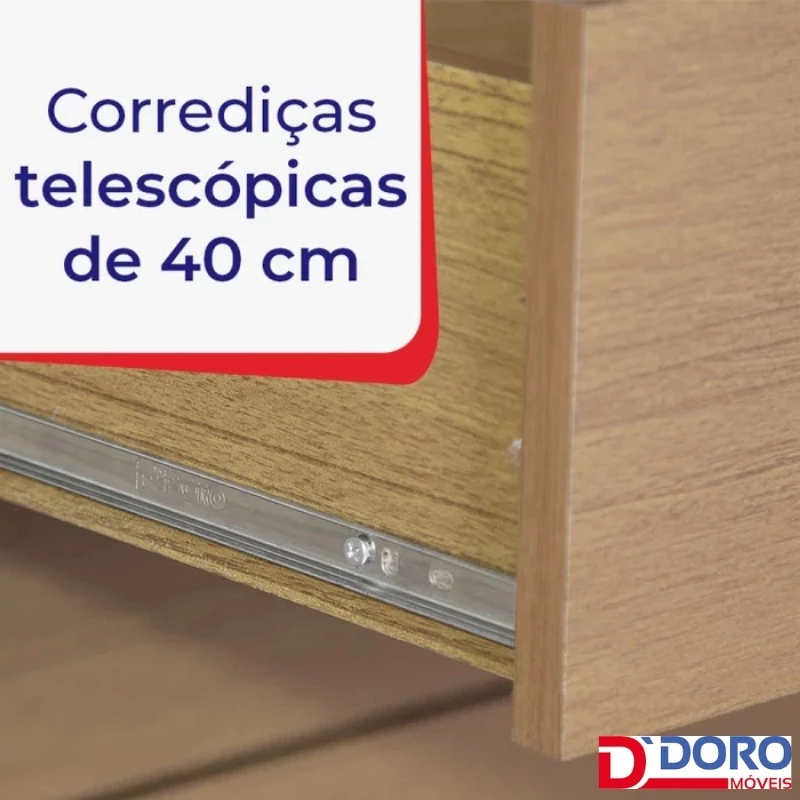 Guarda-Roupa Casal 2 Portas Titanium Ripado MDF  Larg. 2.20m D Doro - Imagem 7