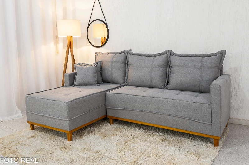 Sofá 3 Lugares com Chaise Molas Ensacadas - 2,30m - Imagem 5