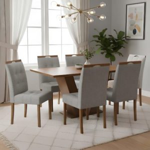 Alternative view of Mesa Classic 160 Cinamomo Laminado com 6 Cadeiras