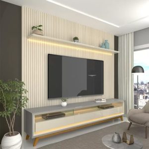 Alternative view of Home Nobre Ripado 2,28cm + Rack requinte 2,12cm 100% MDF C/LED – GELIUS