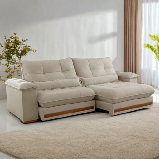 Sofá Retrátil Reclinável Roma 2,50m - Molas Ensacadas