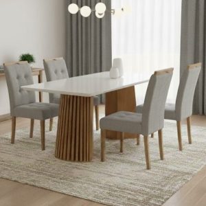 Mesa de Jantar Nevada c/4 cadeiras 120x90