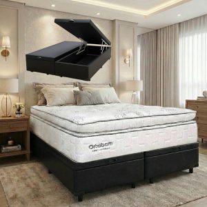 Colchão Queen New Freedom 32 cm D33 Molas Ensacadas ORTOBOM + Base Baú