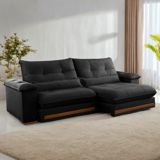 Sofá Retrátil Reclinável Roma 2,50m - Molas Ensacadas - Imagem 3