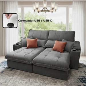 Alternative view of Sofá Retrátil Reclinável Sandiego Slim 2,50m - Molas Ensacadas D33