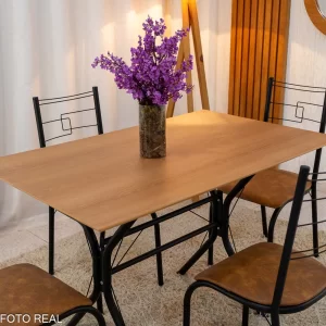 Alternative view of Mesa Tampo Madeirado 4 Cadeiras Marrom