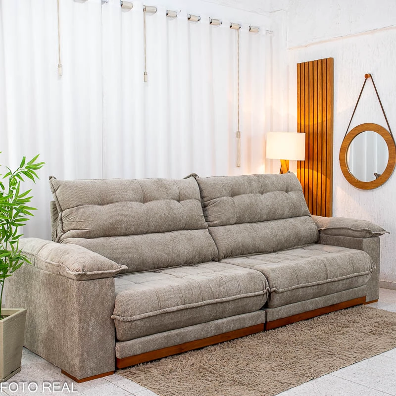 Sofá Retrátil Reclinável Itália 2.90m Molas Ensacadas - Imagem 4