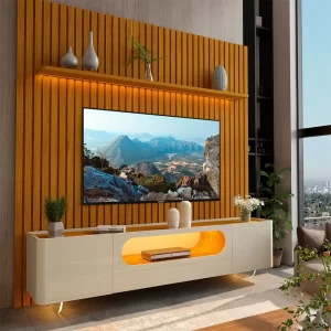 Painel Nobre 230 + Rack Nobre 210 (Pés de Vidro)