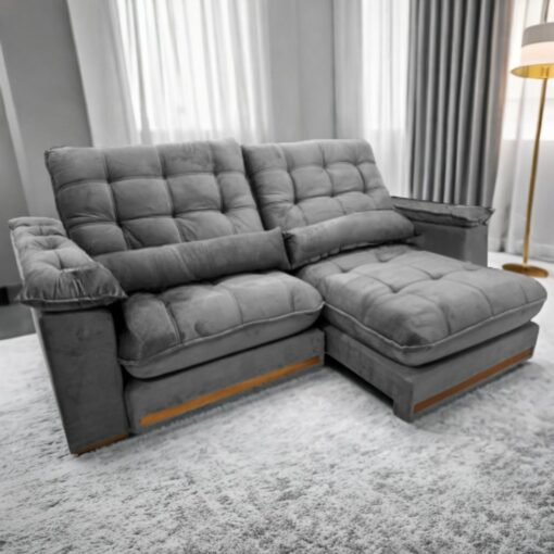 Sofá Retrátil Reclinável Coreia 2,50m - Molas Ensacadas