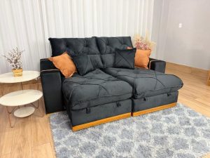 Sofá Retrátil e Reclinável Gran Bello 2,50m - Molas ensacadas