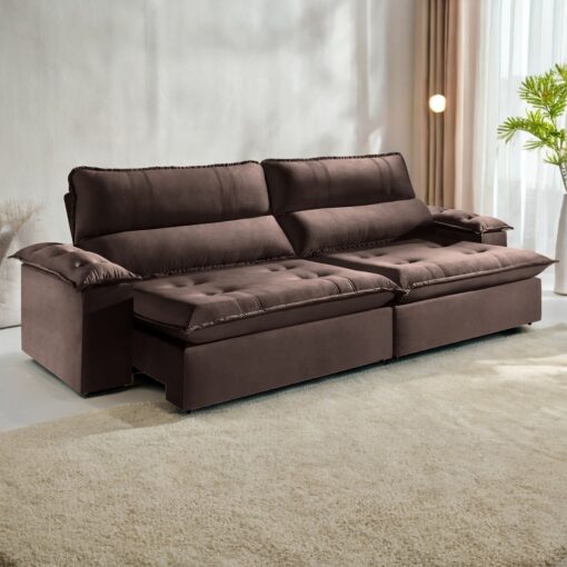 Sofá Retrátil Reclinável Argentina 2,50m - Molas Ensacadas (Sem caixa)