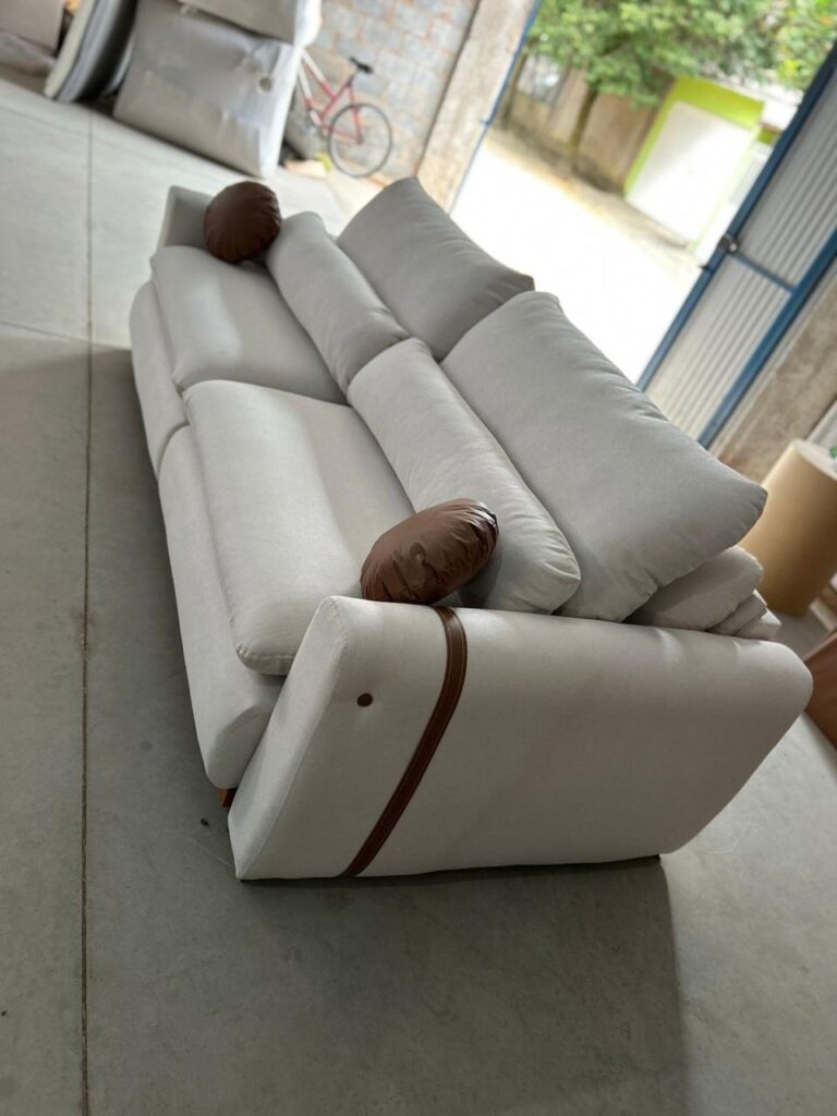 Sofá Cama Retrátil Alice 2,30m - Linho - Imagem 8