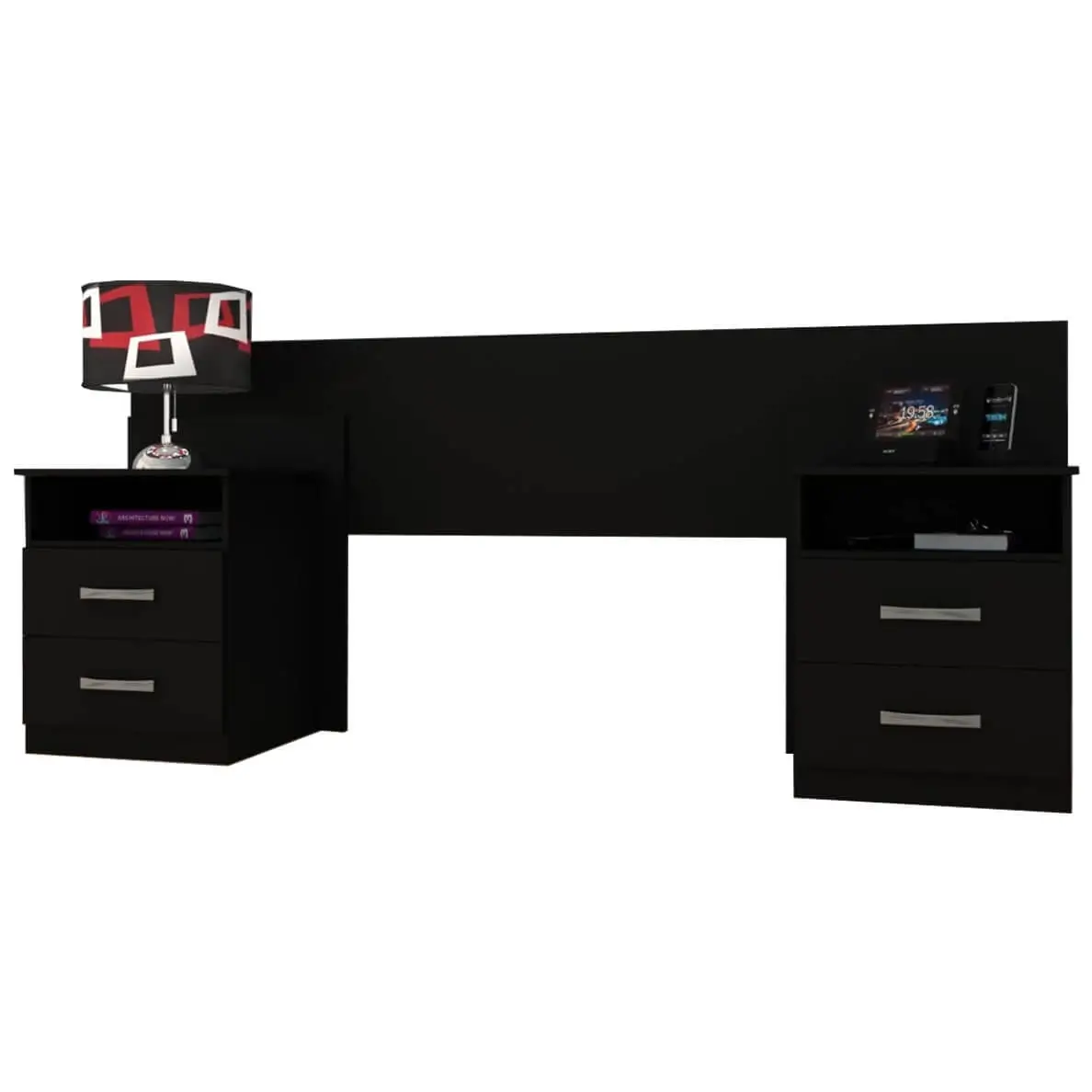 Cabeceira Elegance Casal Queen com 2 Mesas de Cabeceira - Imagem 3