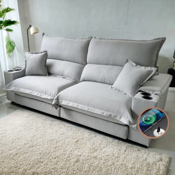Sofá Retrátil Reclinável Califórnia 2.30m - Molas Ensacadas D33 - Imagem 3