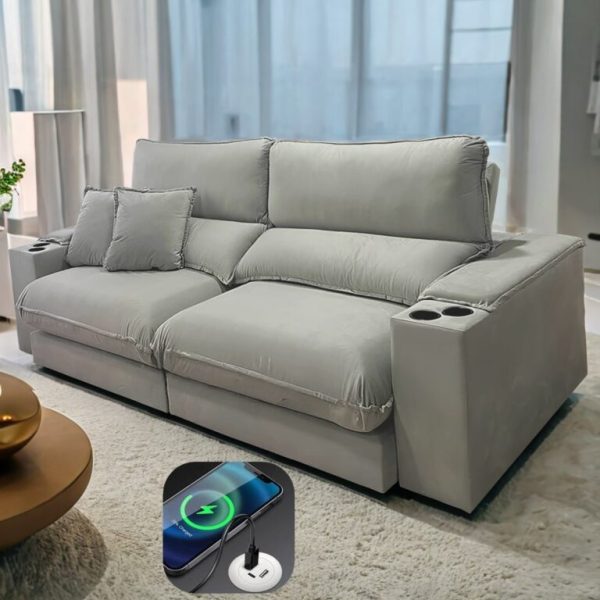 Sofá Retrátil Reclinável Califórnia 2.30m - Molas Ensacadas D33 - Imagem 4