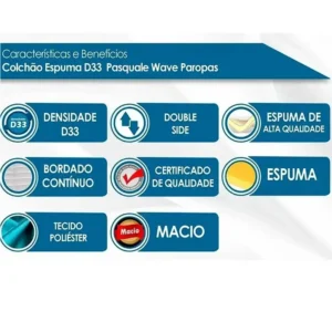 Alternative view of box + Colchao Casal Pasquale Wave D33 138x188 Paropas