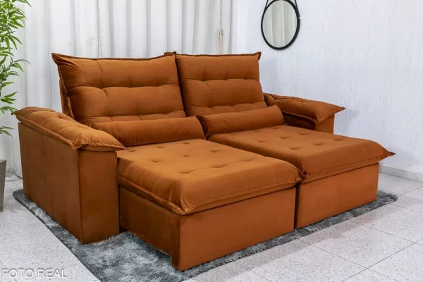 Sofá Retrátil Reclinável Confort 2,30m - Imagem 5
