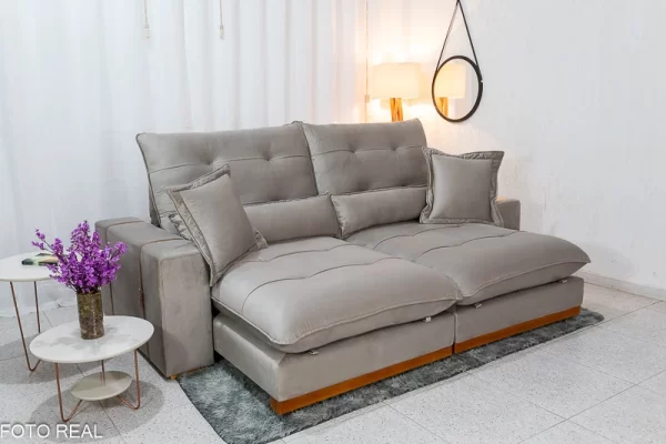 Sofá Retrátil e Reclinável Espanha Premium 2,50m - Molas Ensacadas D33
