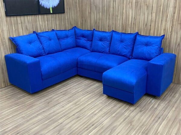 Conjunto Estofado Canto 2x3 Lugares e Chaise, - Imagem 2