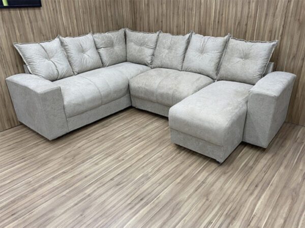 Conjunto Estofado Canto 2x3 Lugares e Chaise, - Imagem 3