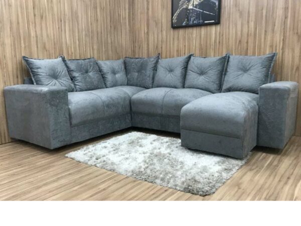 Conjunto Estofado Canto 2x3 Lugares e Chaise, - Imagem 4