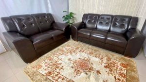 Alternative view of Conjunto Estofado Porto Real 2x3Lgs Tec 001 Corino - Top Estofados