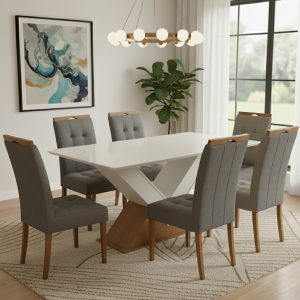 Mesa de Jantar Amora com 6 Cadeiras – KAPPESBERG