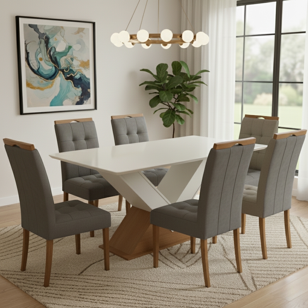 Mesa de Jantar Amora com 6 Cadeiras – KAPPESBERG