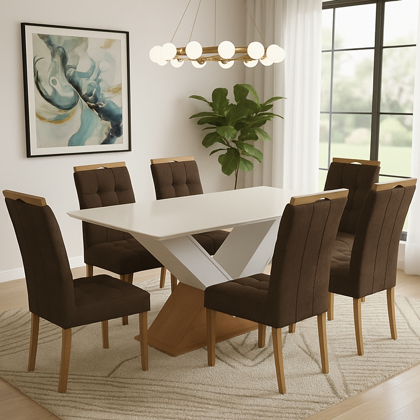 Mesa de Jantar Amora com 6 Cadeiras – KAPPESBERG - Imagem 3