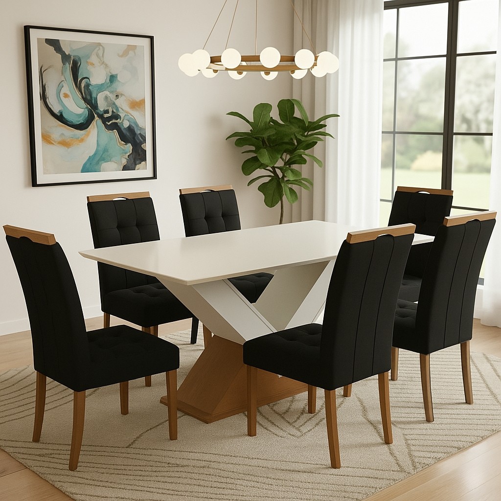 Mesa de Jantar Amora com 6 Cadeiras – KAPPESBERG - Imagem 4