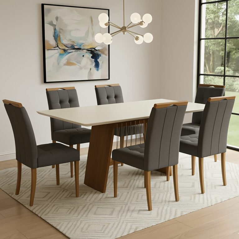 Mesa de Jantar Damiana com 6 Cadeiras – KAPPESBERG