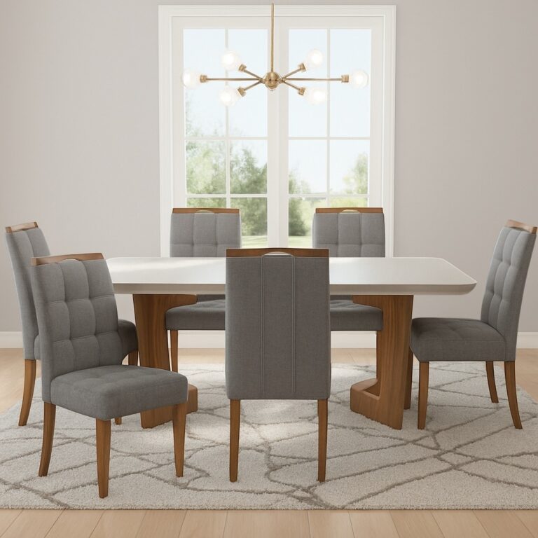 Mesa de Jantar Liz com 6 Cadeiras – VALDEMÓVEIS - Imagem 2