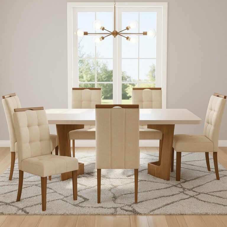 Mesa de Jantar Liz com 6 Cadeiras – VALDEMÓVEIS