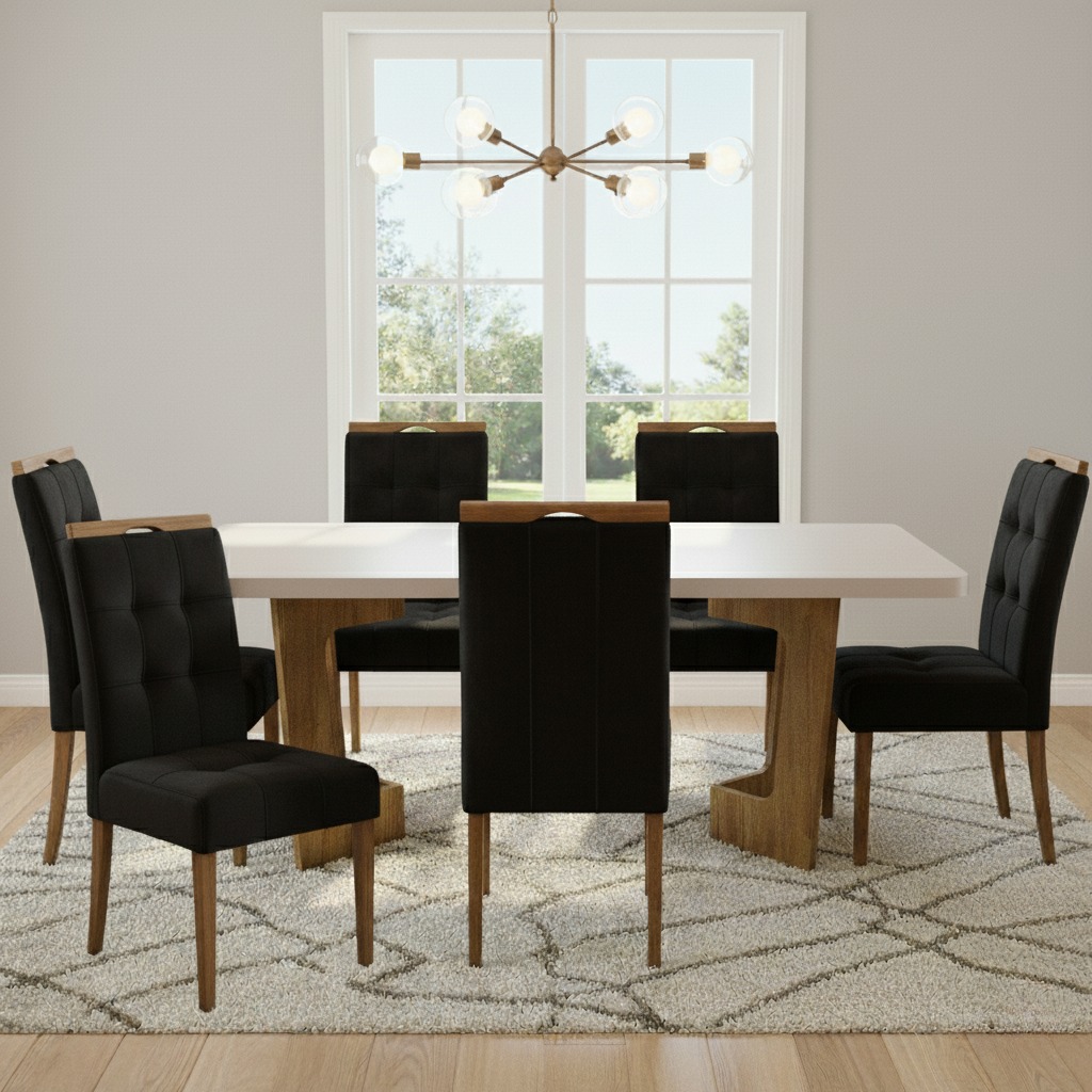 Mesa de Jantar Liz com 6 Cadeiras – VALDEMÓVEIS - Imagem 5