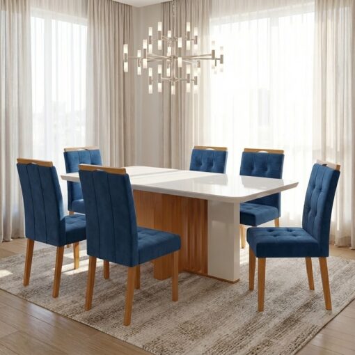 Mesa Astrid (Tampo Maxi) 170 Amêndoa Clean/Off White - Imagem 2