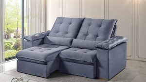 Sofá Retrátil Reclinável Manu 2,00m  Sem Caixa