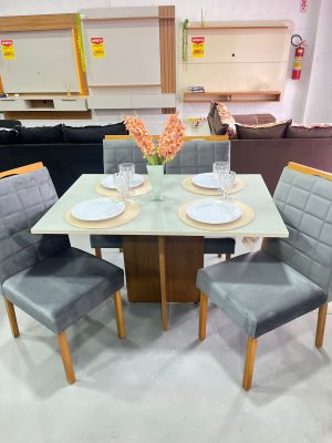 Alternative view of Mesa de Jantar Los Angeles em C/4 em Madeira Maciça