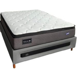 Kit Base Box + Colchão Casal Texas Molas Bluewave