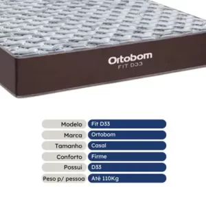 Colchão Casal Ortobom Fit D33 138x17 - Marrom