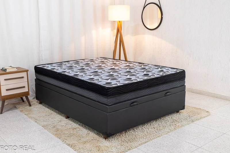 Box Baú Casal Blindado + Colchão Casal Ortopédico EPS Iso Dupla Face D33 Ortobom - Imagem 2