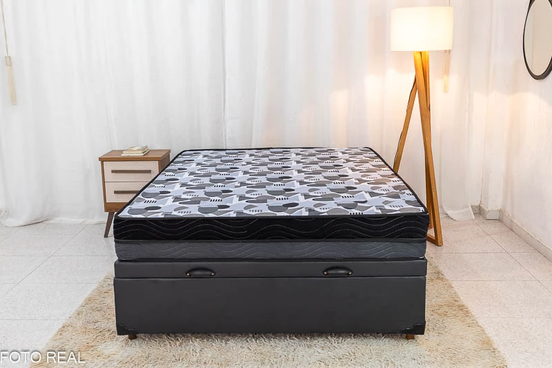 Box Baú Casal Blindado + Colchão Casal Ortopédico EPS Iso Dupla Face D33 Ortobom - Imagem 3