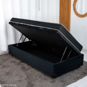 Box Baú + Colchão Solteiro. Santé 100% Espuma D33 -Nosso Sonho