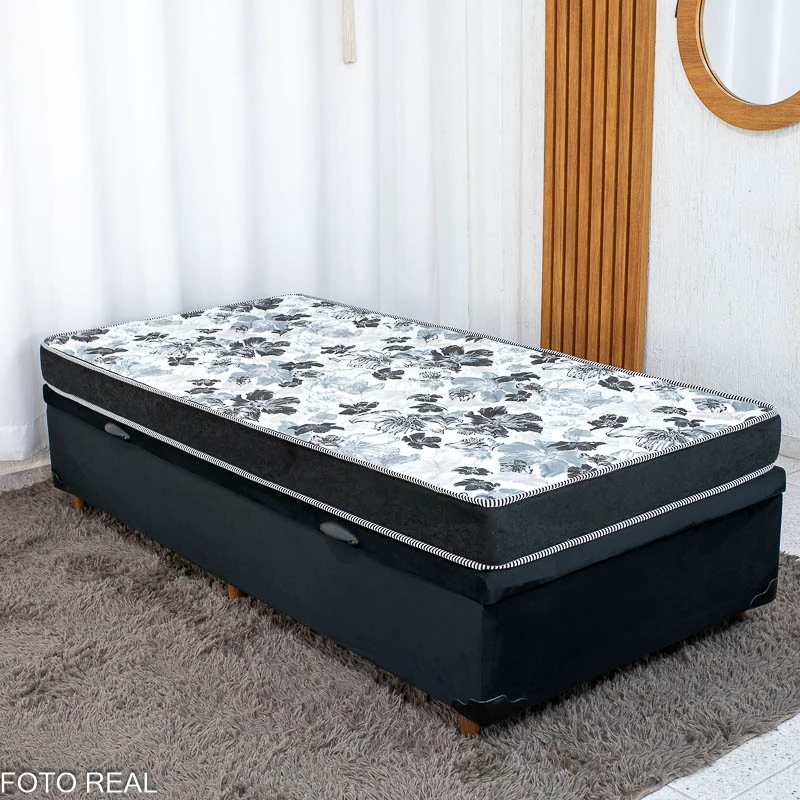 Box Baú + Colchão Solteiro. Santé 100% Espuma D33 -Nosso Sonho - Imagem 2