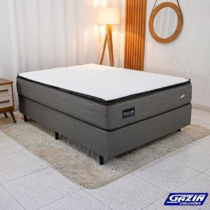 Box Casal Korino + Colchão Casal Texas 138x188x69 Molas BlueWave – Gazin