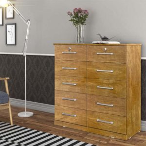 Cômoda Vane 006 Cinamomo 10 Gavetas Larg. 1.18m - JL Móveis