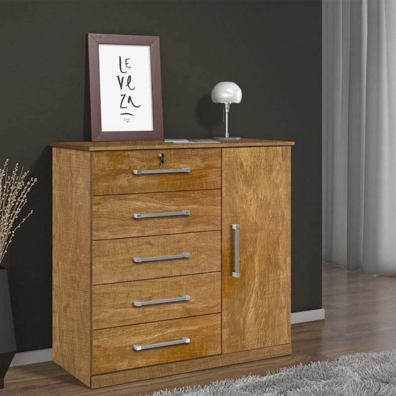 Cômoda Vane 5 Gavetas 1 Porta Larg. 0.92m