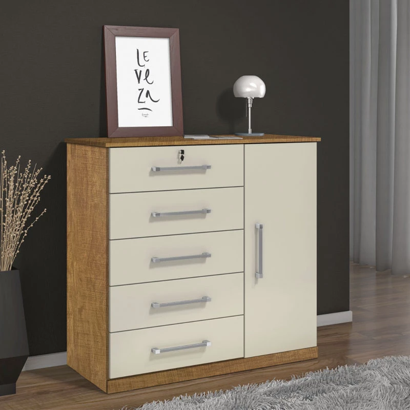 Cômoda Vane 5 Gavetas 1 Porta Larg. 0.92m - Imagem 3