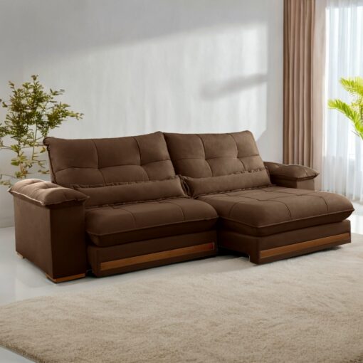 Sofá Retrátil Reclinável Roma 2,50m - Molas Ensacadas - Imagem 5